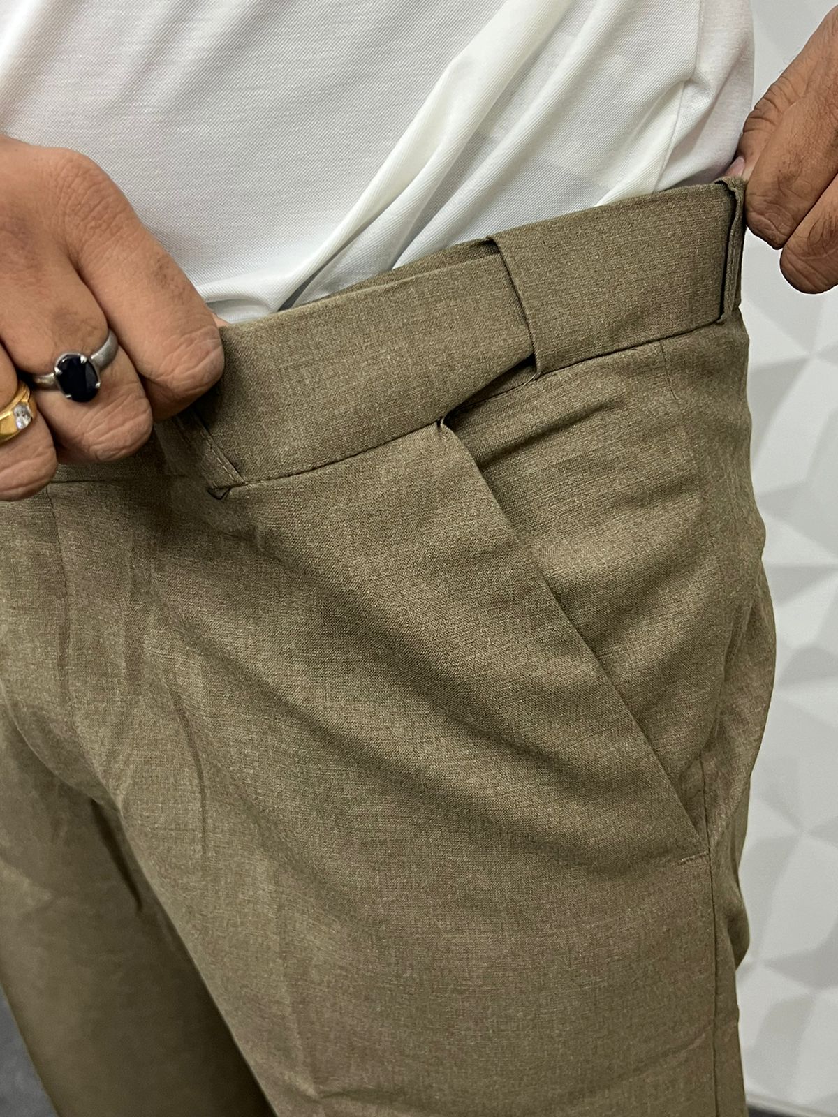 Waist adjustable cotton trouser ( wooden )