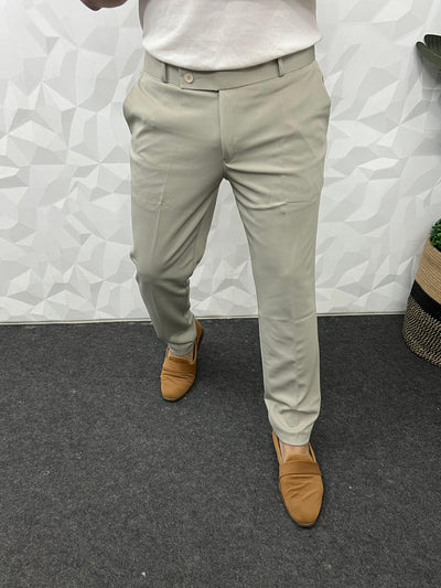 Peanut fabric ankle trouser