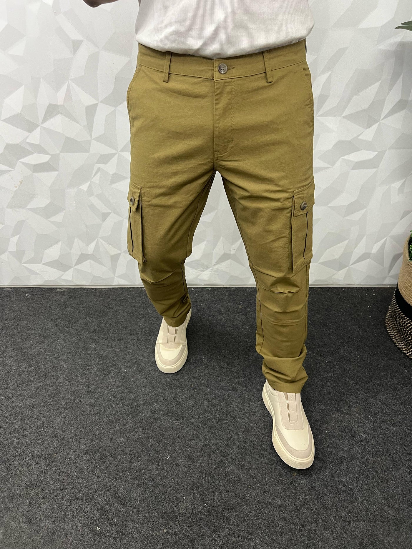 Linen fabric cargo pant