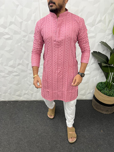 Lucknowi fabric long kurta