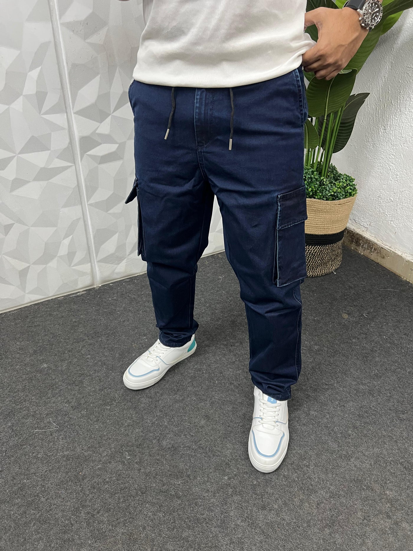 Denim fabric cargo pant