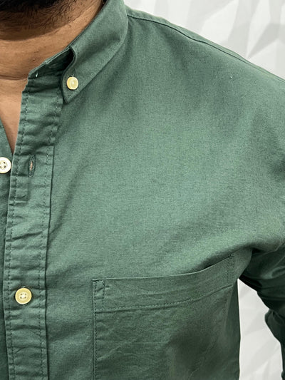 Oxford lycra solid shirt (Dusty green)