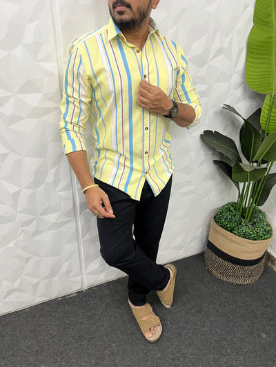 Oxford fabric multicolour stripes shirt