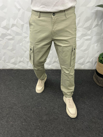 Linen fabric cargo pant