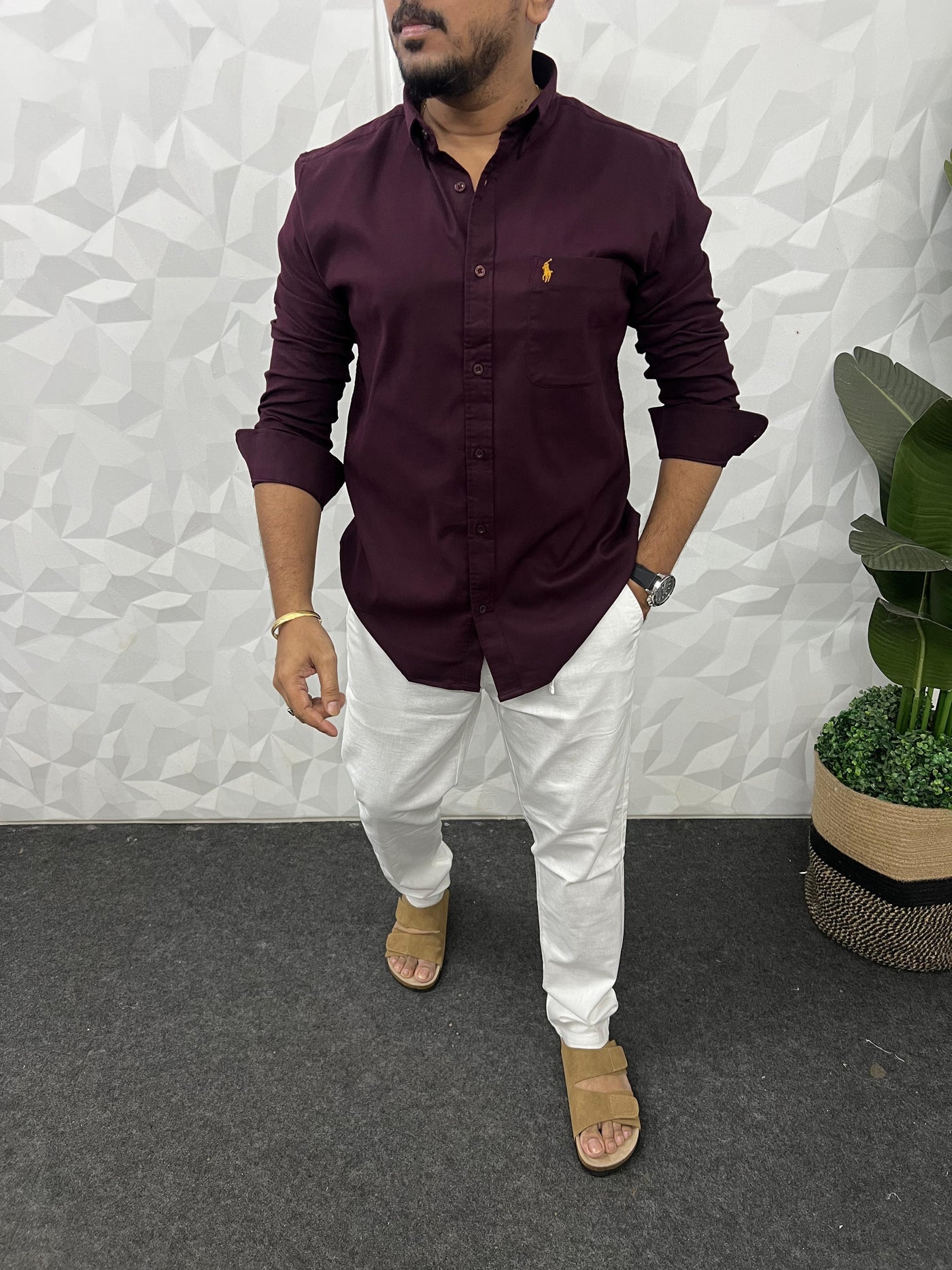 Corduroy lycra fabric shirt