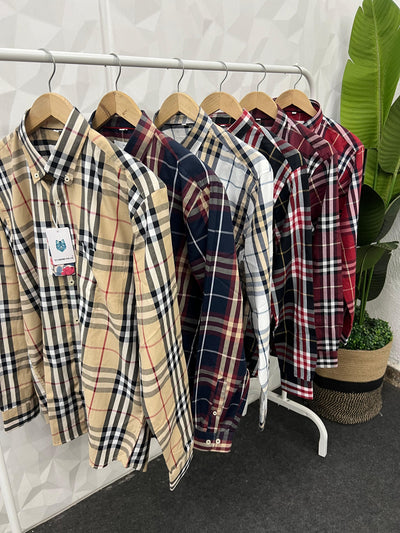Cotton poplin burberry chex shirt