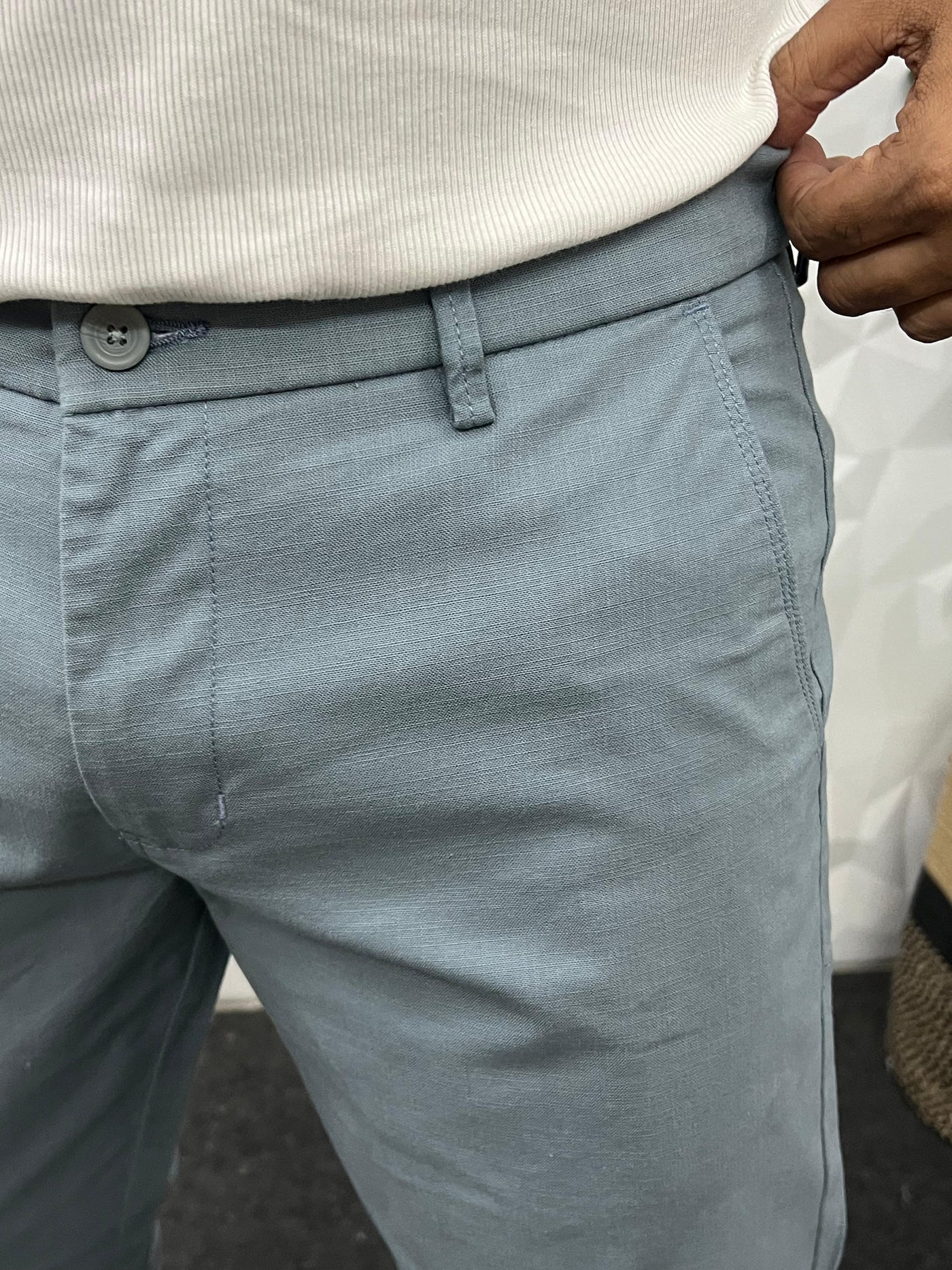 Linen fabric chinos