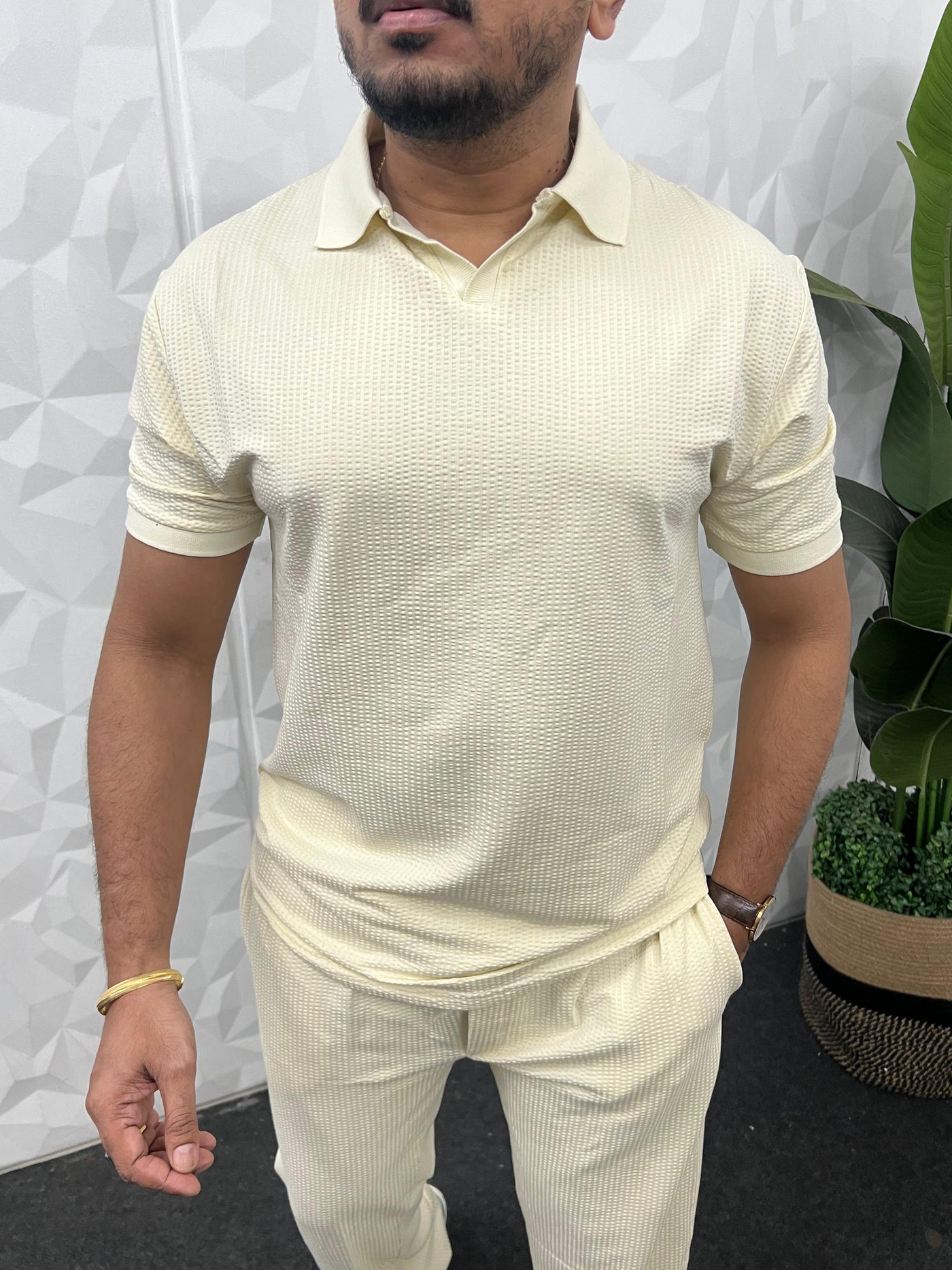 Cotton puff fabric cordset