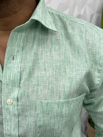 Oxford fabric fine stripes shirt