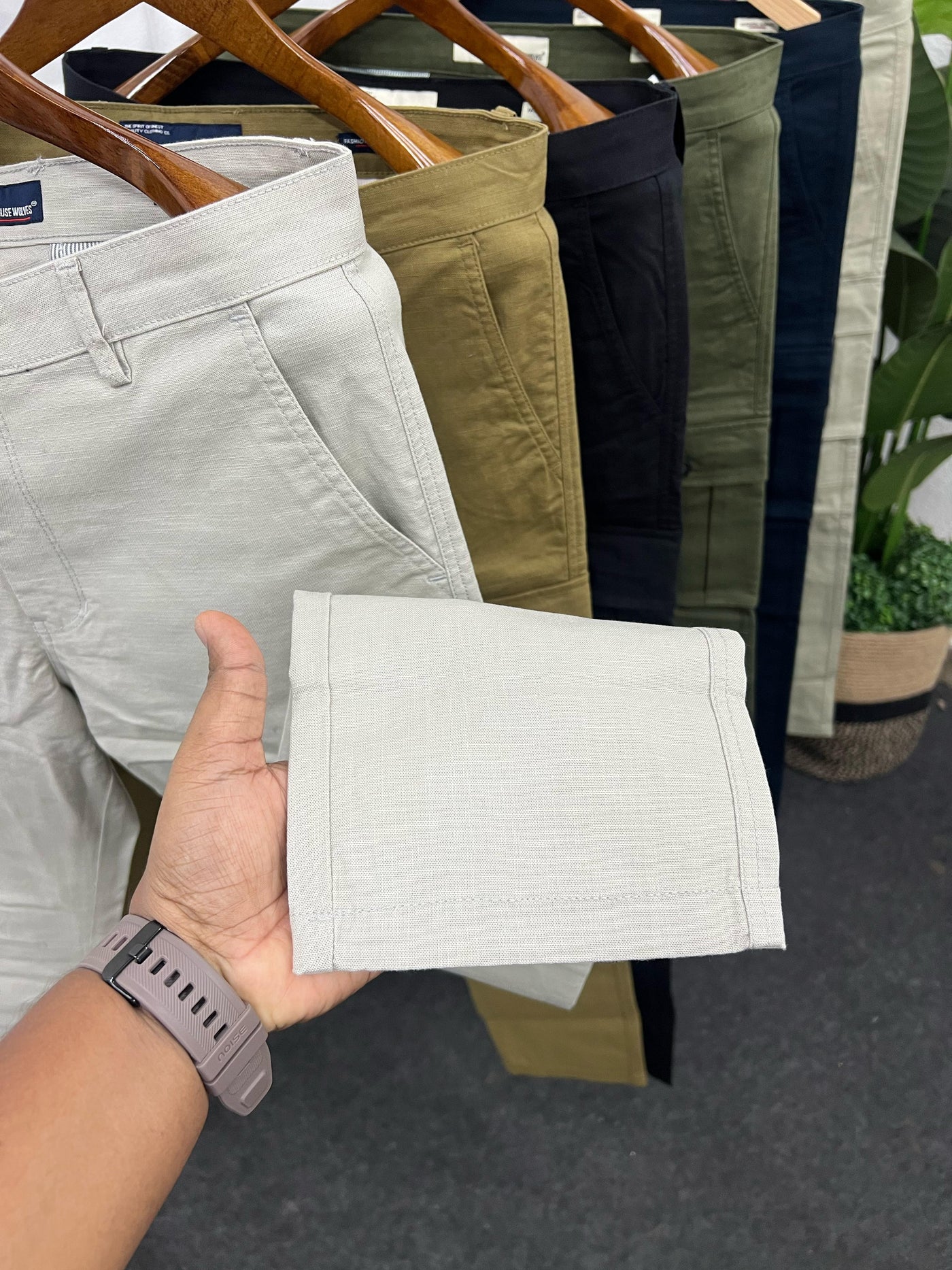 Linen fabric cargo pant