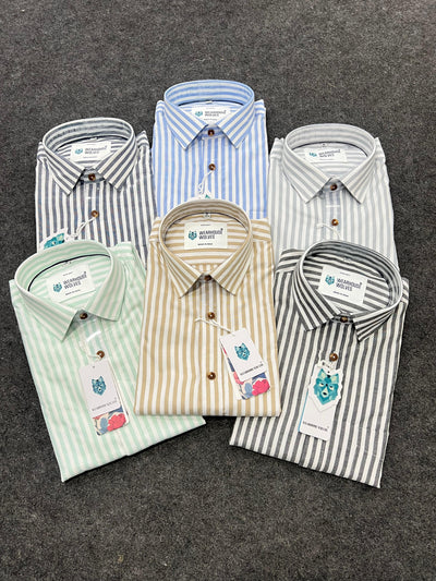 Oxford fabric old money stripes shirt