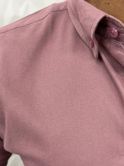 Corduroy lycra fabric shirt (Mauve)