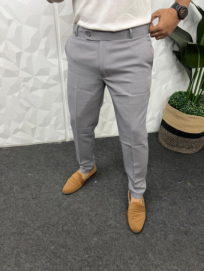 Cotton lycra fabric grey trouser