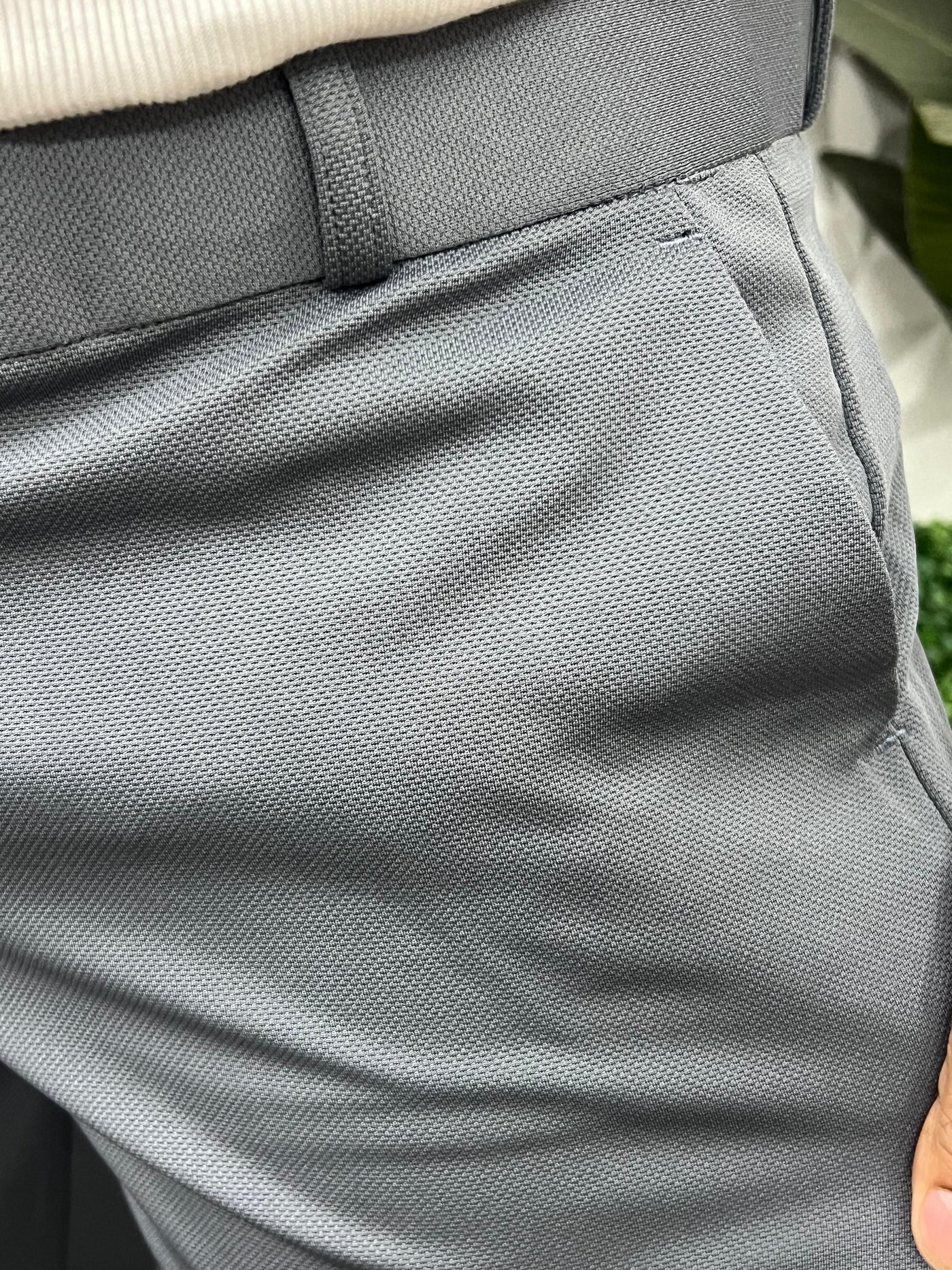 Peanut fabric ankle trouser