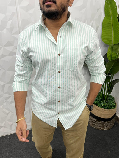 Oxford fabric old money stripes shirt