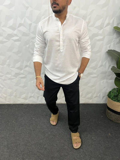 Linen texture short kurta