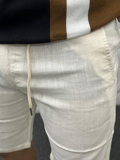 Linen fabric shorts (Ivory)