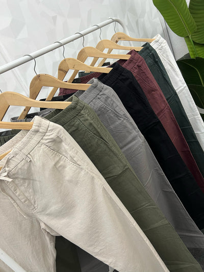 Linen fabric chino pant