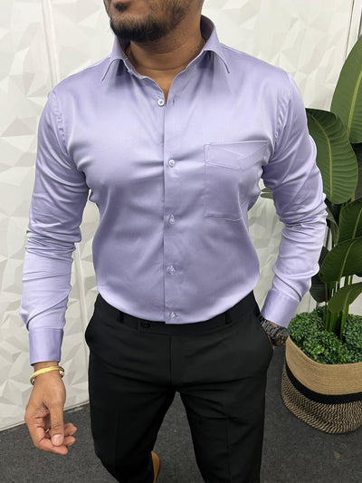 Cotton lycra plain shirt (Lilac)