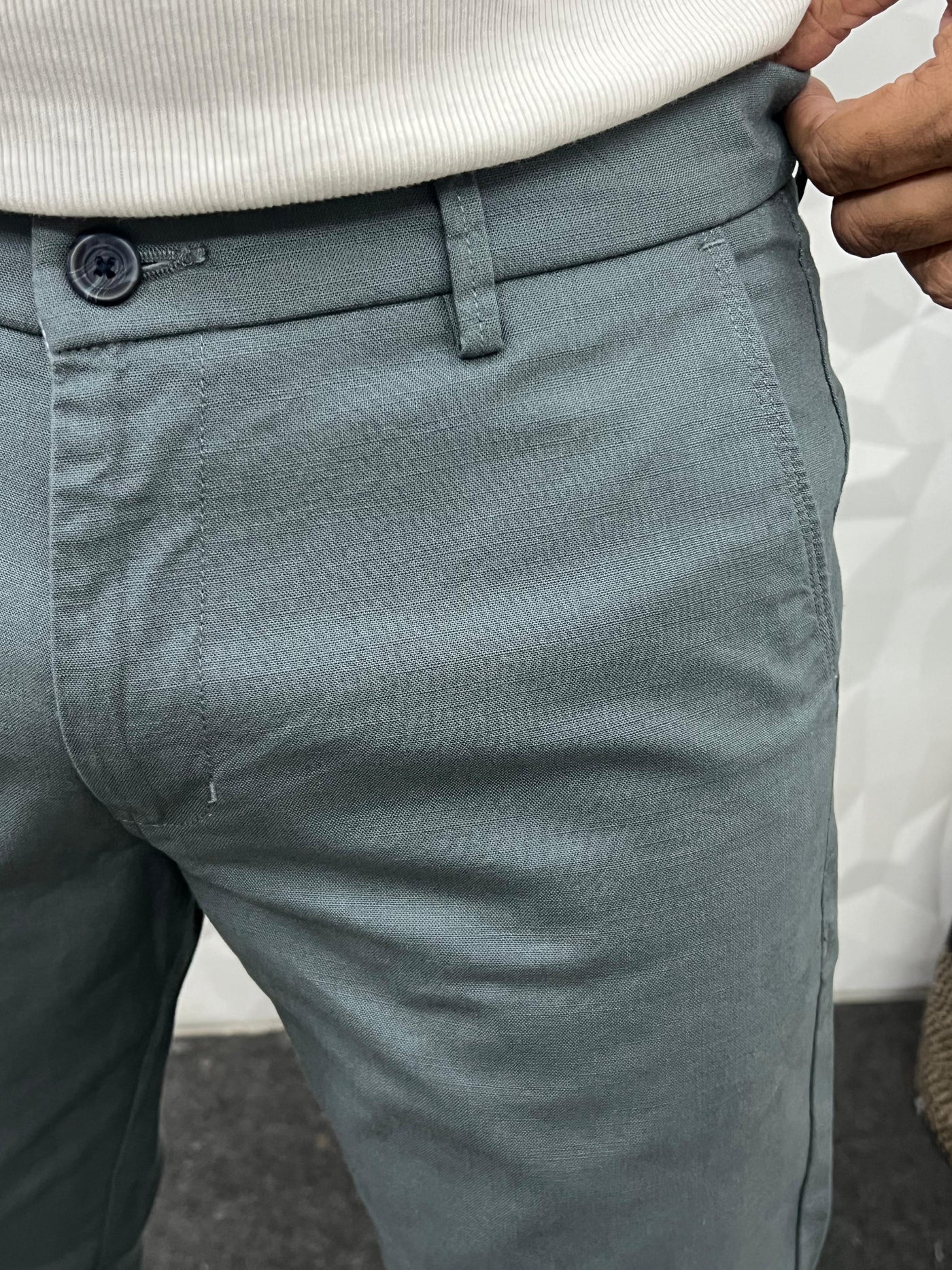 Linen fabric chinos