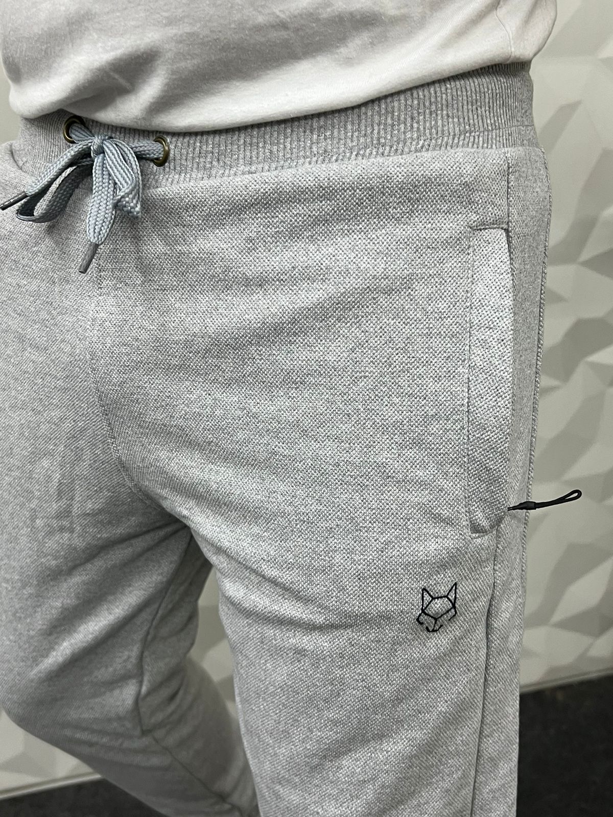 Jute fabric light grey track pant ( Light grey )