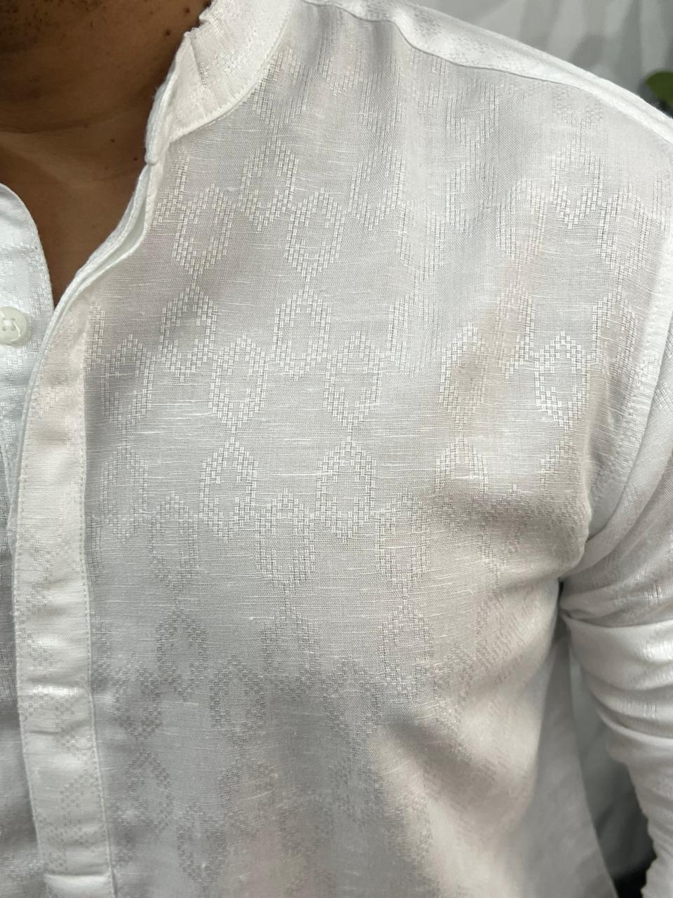 Linen texture short kurta