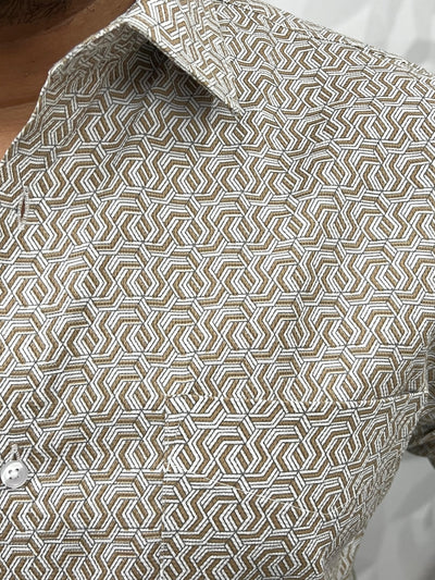 Cotton fabric formal print shirt