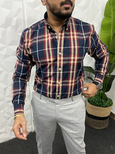 Cotton poplin burberry chex shirt