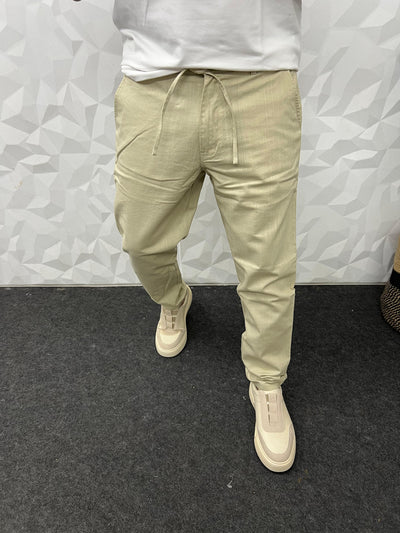 Blend linen fabric chino pant