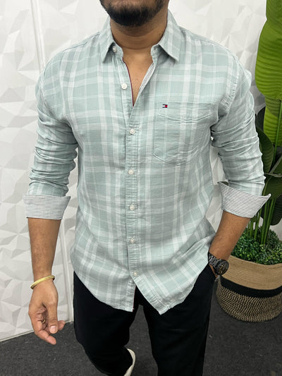 Double cloth soft cotton chex shirt