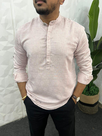 Linen texture short kurta