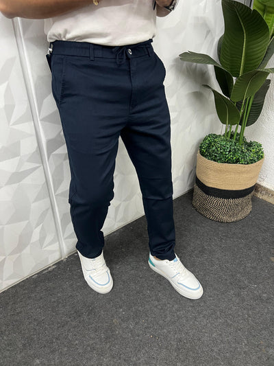 Dobby linen fabric pants