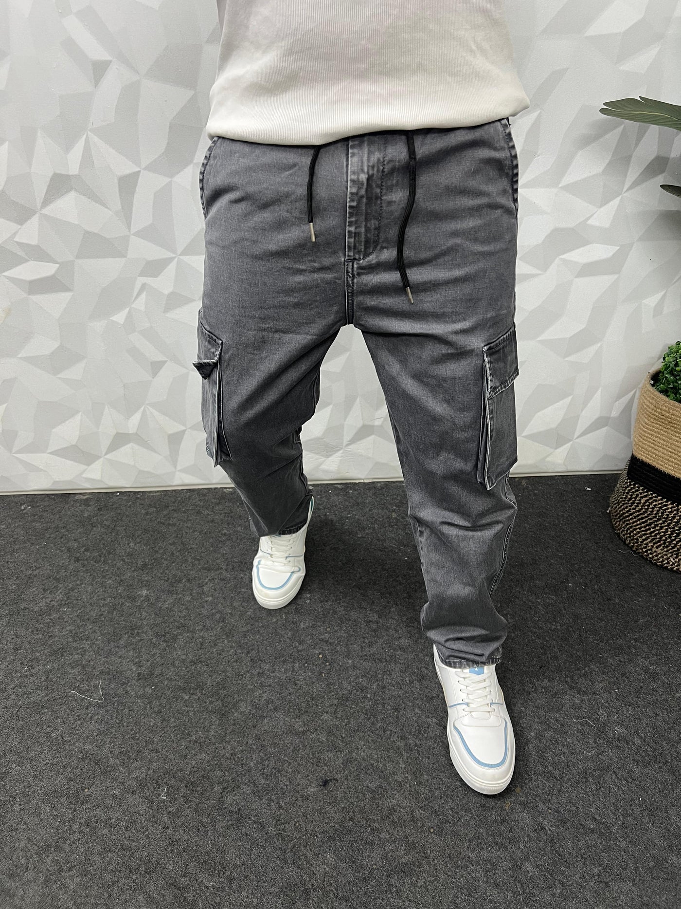 Denim fabric cargo pant