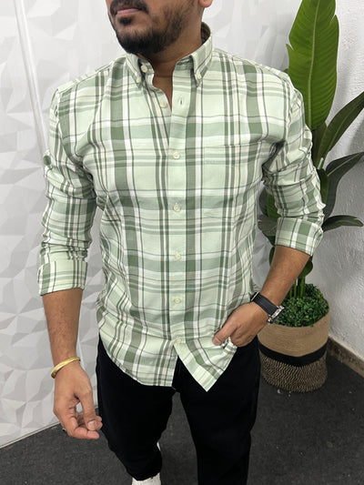 Oxford fabric yarn dyed chex shirt