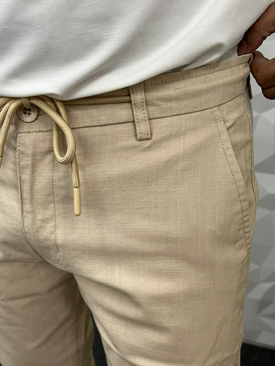 Linen fabric chino pant ( cream )