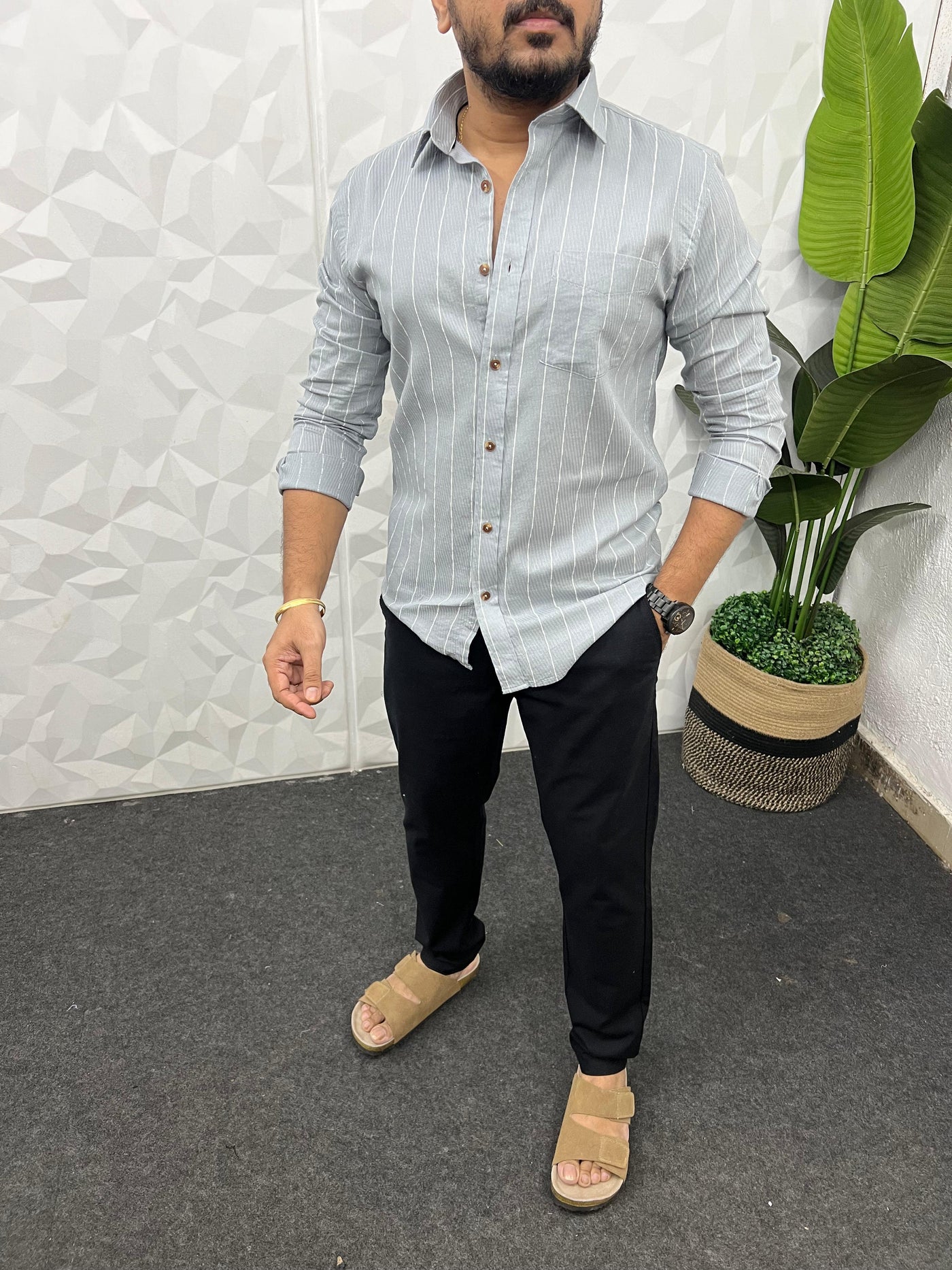 Cotton jute lining shirt