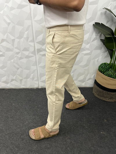 Linen fabric chinos