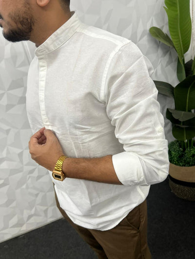Slub linen short kurta