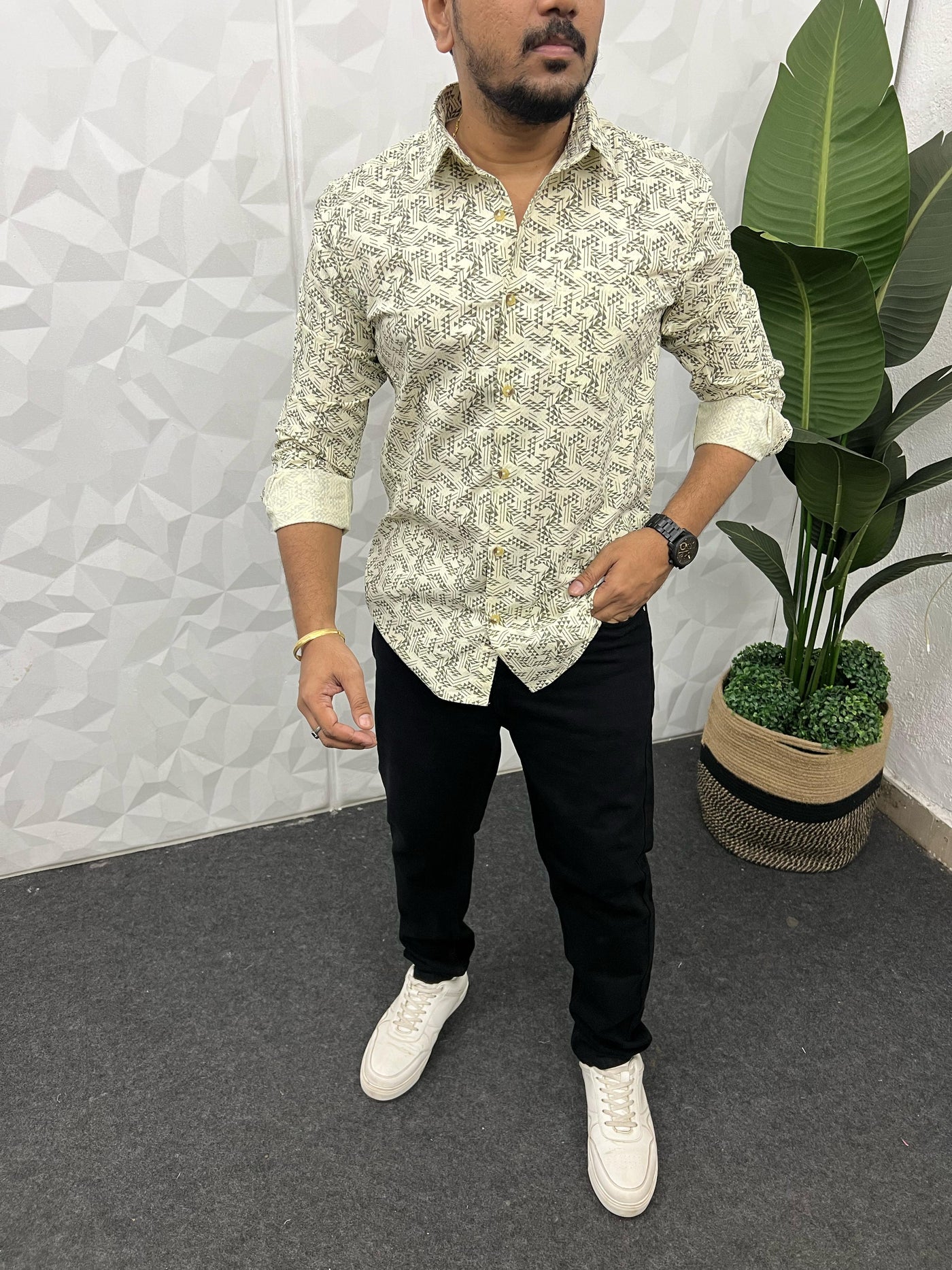 Cotton giza premium printed shirt