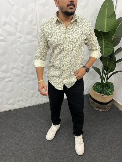 Cotton giza premium printed shirt