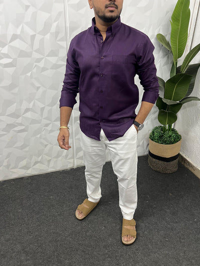Khadi linen fabric plain shirt