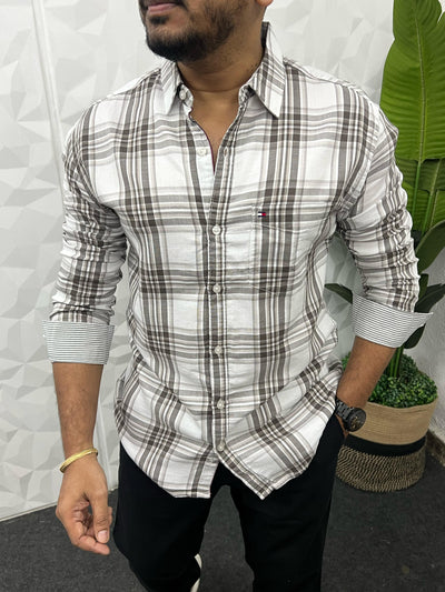 Double cloth soft cotton chex shirt