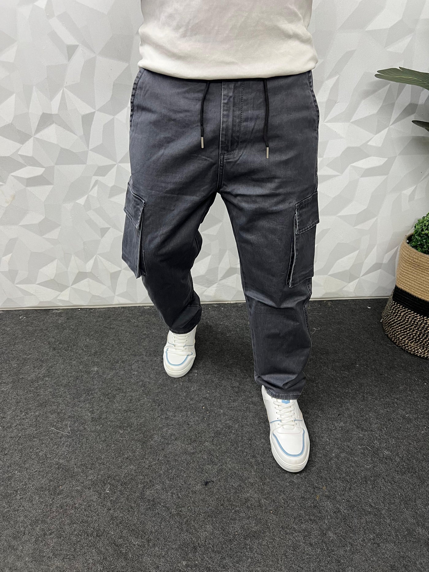 Denim fabric cargo pant