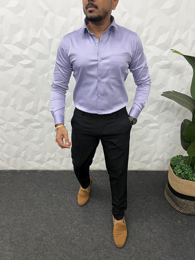 Cotton lycra plain shirt (Lilac)
