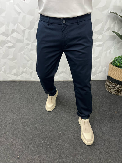 Cotton soft feel ankle chinos ( navy blue )