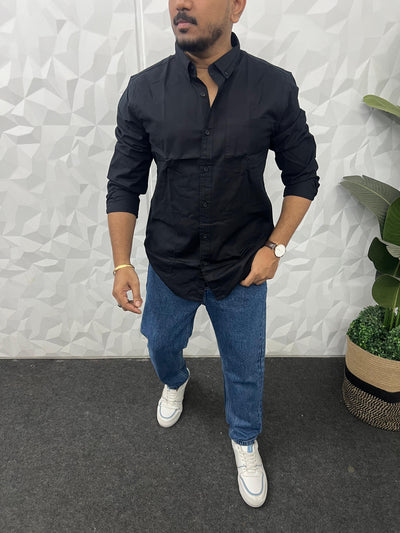 Oxford fabric plain shirt