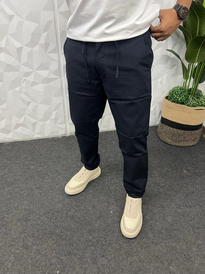 Blend linen fabric chino pant