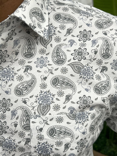 Cotton fabric formal print shirt