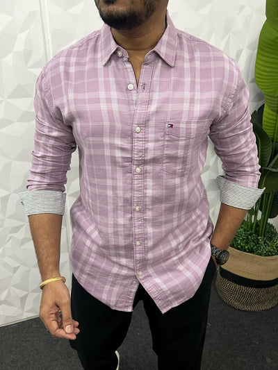 Double cloth soft cotton chex shirt