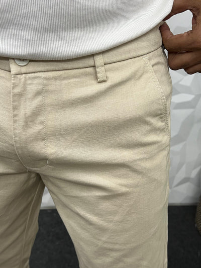 Linen fabric chinos